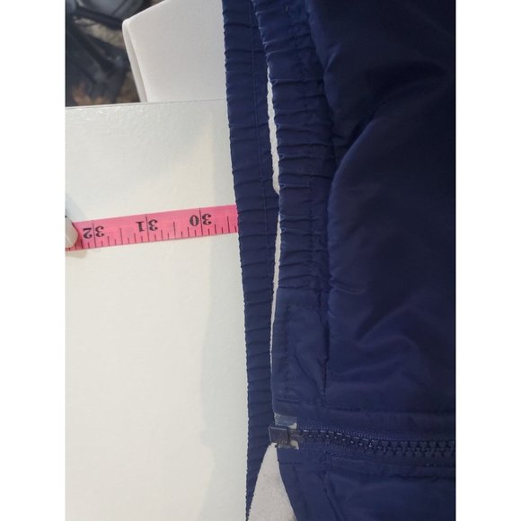 Vtg Adidas Three Stripe Blue Fleece Lined Full Zip Nylon Windbreaker, Size L - Picture 11 of 12